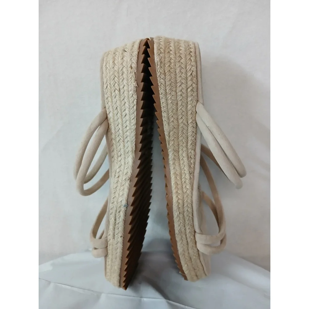 Beige Espadrille Platform Sandals
